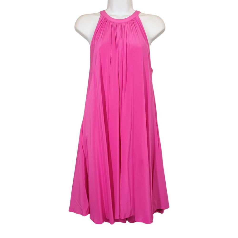 8TH STORY Halter Trapeze Dress Pink Sleeveless Mini Large
